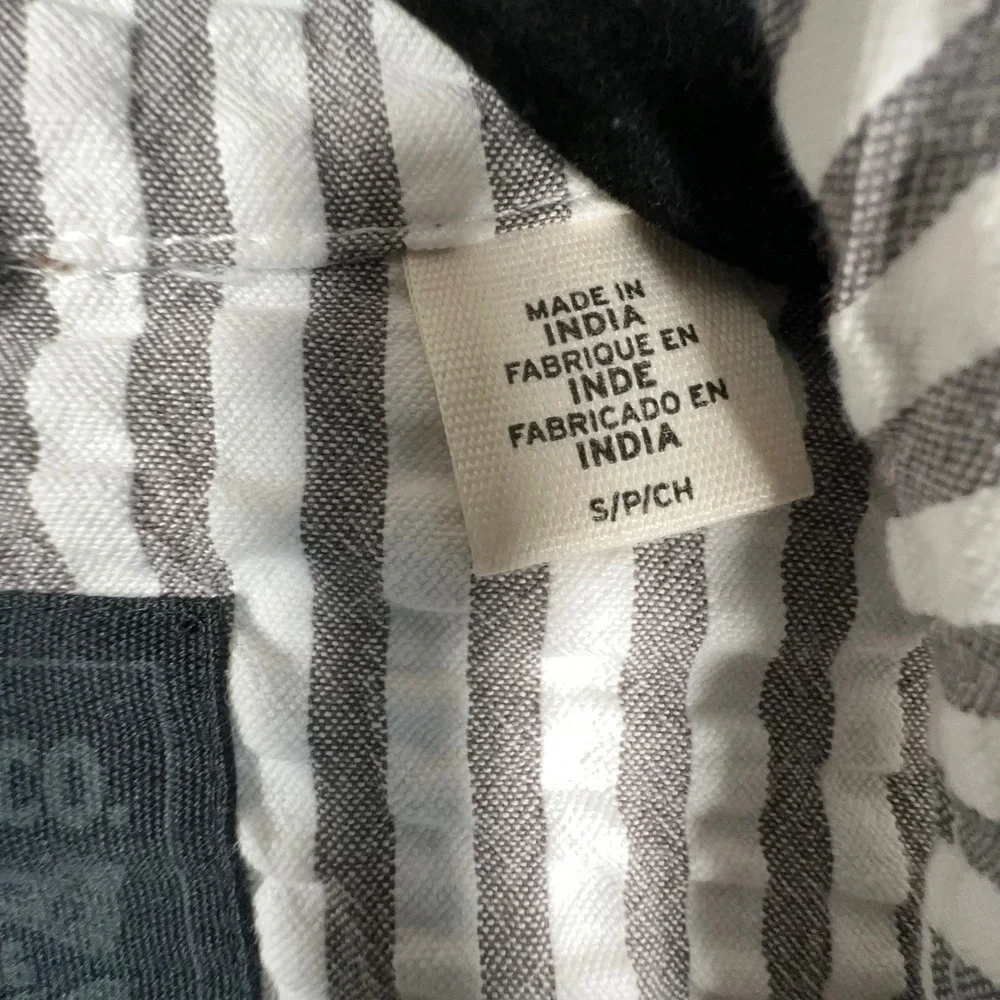 Levi's Octavia Lightweight Anorak Jacket Mens S Gray Striped Seersucker Pullover